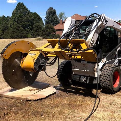 rock saw for skid steer videos|skid steer concrete saw.